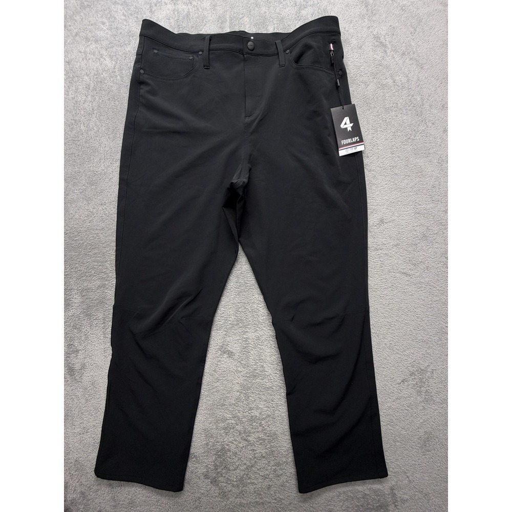 Fourlaps Evolve Pants Womens 18 Regular‎ Black Stretch Straight Leg Zip Pocket